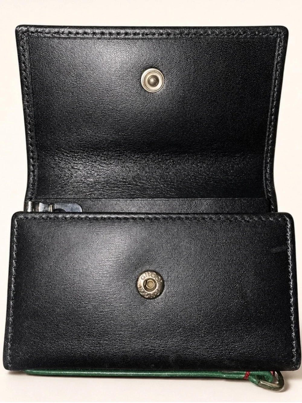 Gucci Black Leather 5 Key Holder Wallet Case